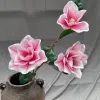 3-head magnolia artificial flower European-style simple modern flower arrangement artificial flower silk flower living room decoration in stock wholesale and consignment Specification image